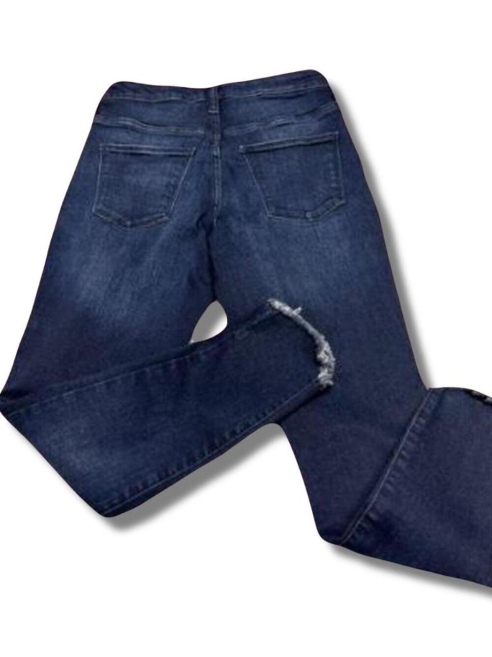 Universal Thread navy blue high-waisted jeans with distressed detail Size 8